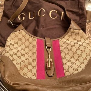 Vintage Gucci “Jackie” 1961 Medium Canvas Bag with leather trim, NWT